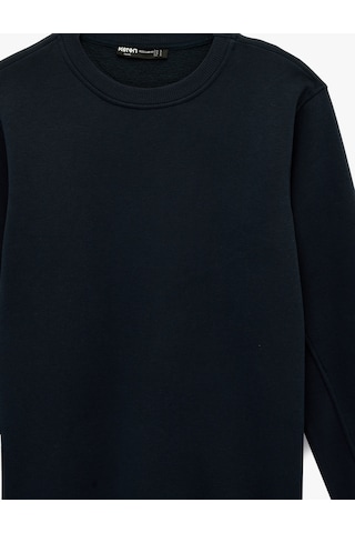 Koton Regular Fit Uzun Kollu Şardonlu Basic Bisiklet Yaka Sweatshirt Lacivert 6sam70051mk Lacivert
