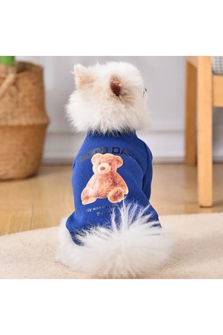 Kedi Ve Köpek İçin Ayıcıklı Mavi Sweatshirt