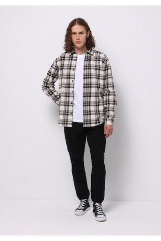 Colin's Colins Regular Fit Shirt Neck Ekoseli Erkek Ekru Uzun Kol Gömlek Cl1076507 Q1.v1 Ecr Ekru