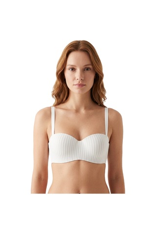 Cottonill Seamless Bra - Striva Mikro Çizgi Desenli Balenli Kadın Sütyen 3'lü Paket-2 Çok Renkli -