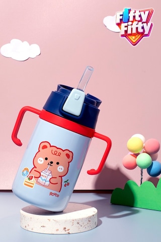 400 Ml 316l Paslanmaz Çelik Pipetli Çocuk Termosu Taşıma Kulplu Askılı Çift Duvar -ffr400ml4011 Lacivert