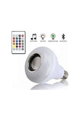 Bluetooth Hoparlör Uzaktan Kumandalı Led Ampul Enerji Tasarruflu 7w Beyaz 5w Rgb Işık 3w Speaker
