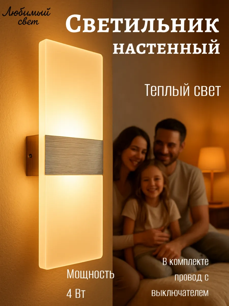 Lubimyj Svet Led Anahtarlı Duvar Aplik Lambası 155614693 Gri