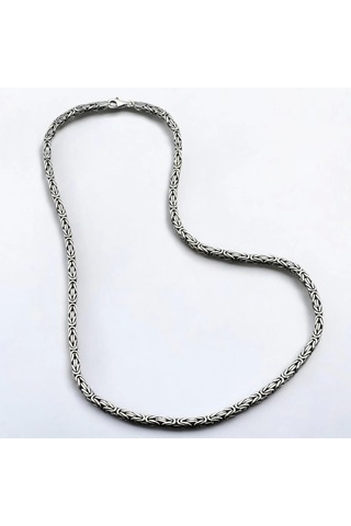 İpek Silver 925 Ayar Gümüş Kare Kral Zincir 3 Mm