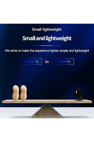 Geeroyoo X9 Bluetooth 5.0 Kulak İçi Kulaklık - Mini, Gizli, 5 Saat Çalma Süresi, Tek Tuş Kontrol, Mikrofonlu İş Ve Araç Kulaklığı Beyaz