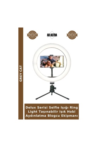 Delux Serisi Selfie Işığı Ring Light Taşınabilir Işık Hobi Aydınlatma Blogcu Ekipmanı