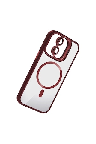 Twin Store Joko İphone 11 Remim Lensli Magsafe Standlı Kapak - Bordo Bzstwın