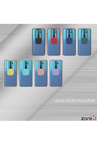 Noktaks - Redmi Note 8 Pro Uyumlu - Kılıf Slayt Sürgülü Arkası Buzlu Lensi Kapak - Lila Lila