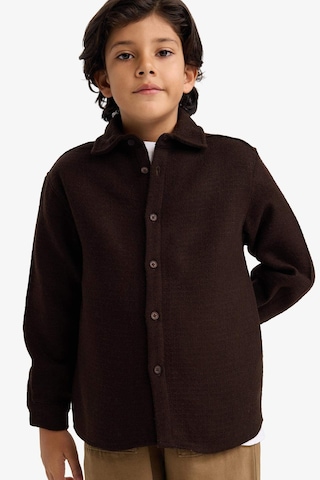 Defacto Erkek Çocuk Oversize Geniş Kalıp Polo Yaka Waffle Uzun Kollu Gömlek G3710a825cwbn540 Kahve-bn540