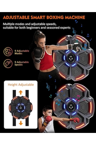 Mepa Bluetooth Hoparlör Özellikli Duvar Boks Makinesı 9 Mod Seviye Ayarlı Müzikli Boks Makinesı Najmaddin
