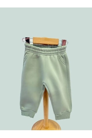 Kız Bebek İçi Şardonlu Kalın Eşofman Alt-15455 Yeşil