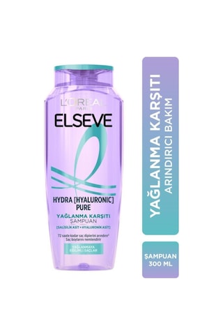 5'li Elseve Hydra Hyaluronic Pure Salisilik Asit Içeren Yağlanma Karşıtı Arındırıcı Şampuan 300ml pkt5lhydrapureshpset-10586
