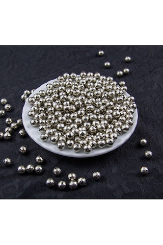 8 Mm Dünya Ccb Kaplama Gümüş Boncuk Aksesuar Takı Malzemesi 25 Gram