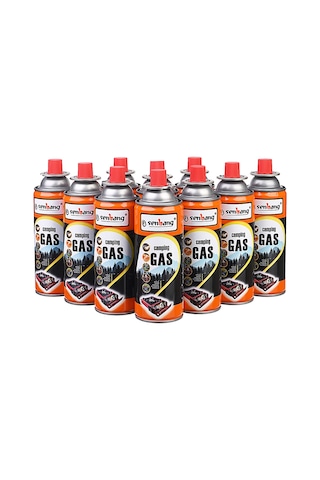 Merttools Kamp Ocağı Gazı 227gr Valfli Kartuş 10 Lu Paket Pürmüz & Kamp Ocak Uyumlu Turuncu