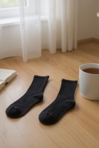 Hitit Socks Unisex 5 Çift Premium Kalite Yüksek Pamuklu Kolej Çorap Düz Siyah
