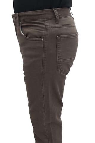 Hacker Denim Hacker Dmctekstil Erkek Kahverengi Y811-01 Yüksek Bel Rahat Kesim Boru Paça Jean Pantolon