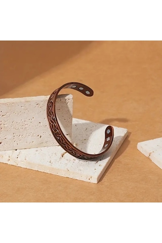 İnce İşlemeli Bakır Manyetik Bileklik: Zarafet Ve Sağlığın Buluşma Noktası Bakır