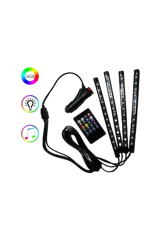 4 Parçalı Uzaktan Kumandalı Ayak Altı Aydınlatma 48 LED Atmosfer