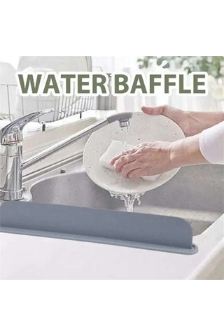 Lemestar Gri Mutfak Banyo Lavabo Su挡水板 - Kalın Su Geçirmez, Süngerli Tutucular, 52x5x85mm, Fıskiyenin Su Sızıntısını Engeller Çok Renkli