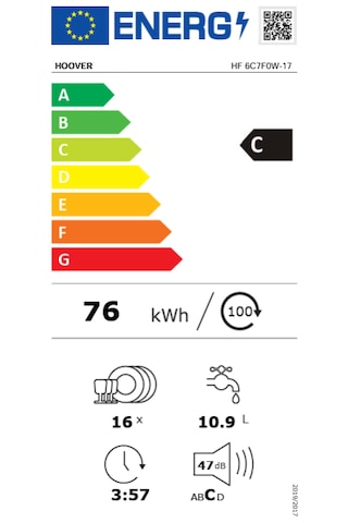 Hoover HF 6C7F0W-17 Wİ-Fİ 8 Programlı 16 Kişilik Bulaşık Makinesi