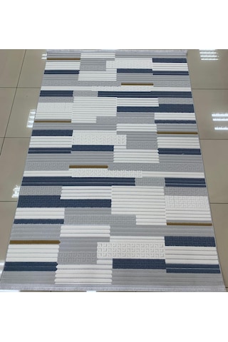 Bünyan Halı Twist Lt505 Serisi Oturma Salon Yatak Çocuk Odası Halısı Gri - Mavi