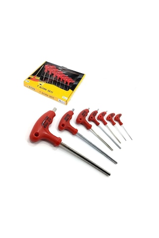 Eltos TAS007 T Tipi Düz Allen Anahtar Takımı Seti 7 Parça