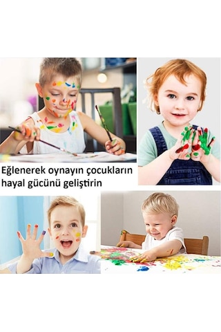 Parmak Boyası Ponpon Sünger Tampon Fırça Küp Eva Sünger Baskı Seti 24 Parça 1 Paket Parmak