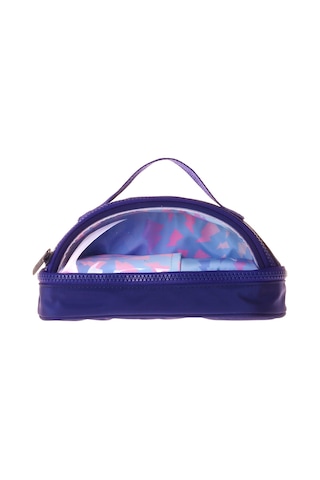 Kaukko Navy Blue Lightning Parlak Kumaş Detaylı Lacivert - Pembe Kız Çocuk Kalem Çantası/kalemlik - K1866 Çok Renkli