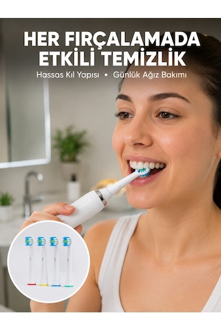 Günlük Ağız Bakımı İçin Nazik Ve Etkili Yedek Başlık Seti Yeni Nesil - Lisinya