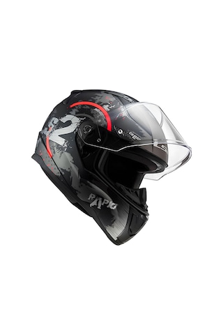 Ls2 Rapid 2 Cırcle Kask Mat Siyah - Kırmızı