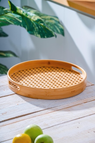 Acar Bambu Sunum Tepsi - 35 Cm Bambu