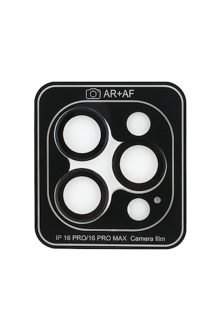 Apple Uyumlu iPhone 17 Pro Max Guess Lisanslı Metal Kamera Lens Koruyucu Siyah