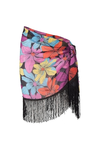 Elegance Alice Püsküllü Pareo Çok Renkli