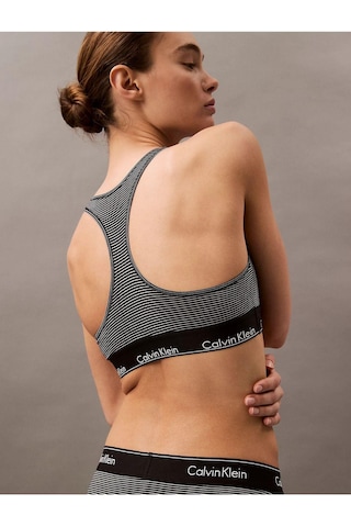 Calvin Klein Unlıned Bralette Spor Sütyeni-7742 Siyah Çizgili
