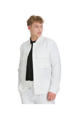 Hatemoğlu Beyaz Regular Fit Mono Yaka Casual Overshirt Takım 35669 2923572 Beyaz
