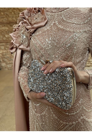 Bukawear Büka Kadın Gümüş Taşlı Parmak Geçmeli Şık Abiye Çanta Silver - 692755073 Silver