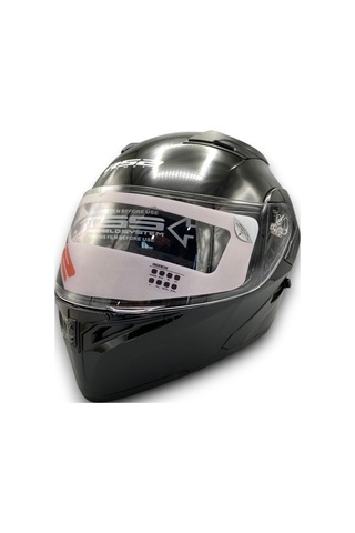 Motosiklet Rs2 Kask Çene Açılır Güneş Vizör Glos Black Kask370gmatxl Siyah