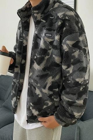 Genius Store Oversize Peluş Tam Fermuarlı Sweatshirt Peluş İçi Polarlı Sherpa Kumaş Sweatshirt Antrasit
