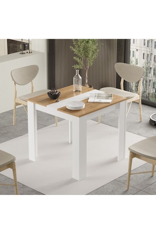 Aven Yemek Masası 80x80 Sepet-beyaz Ave20-sw Sepet Ceviz - Beyaz