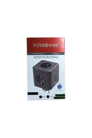 Winnboss 3'lü Priz + 3'lü Usb Type-c Çıkışlı Akım Korumalı Küp Priz Çocuk Korumalı 0