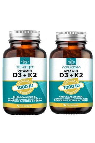Naturagen Vitamin D3 + K2 1000 Iu 2x60 Kapsül