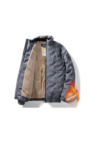 Sımıcg Erkek Kışlık Kalın Kadife Ceket-gri Gri