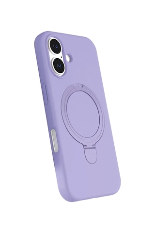 Newface Apple iPhone Uyumlu 16 Plus Regal Magsafe Standlı Kapak - Lila