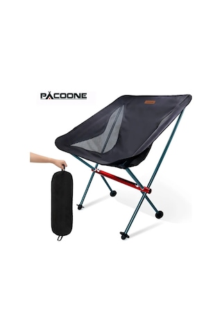 Xuweiwei Pacoone Ultrahafif Katlanabilir Outdoor Ay Çantası Siyah Açık Havada Kamp Yapan Kalabalık Alüminyum Alaşım Çerçeve Ergonomik Tasarım Solunabilir Mesh Siyah