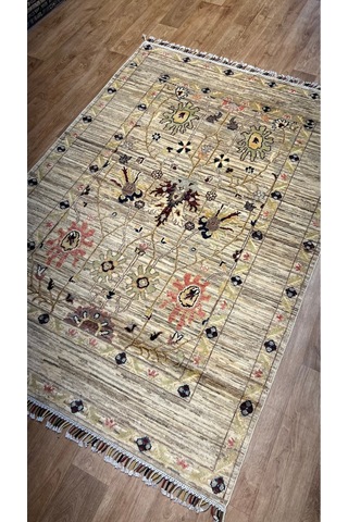 El Dokuma Afghan Halısı Bej