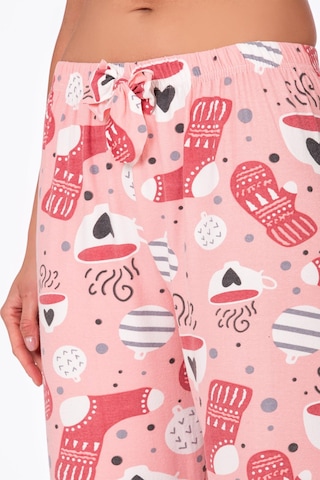Kompedan Kadın Süet Kahve Desenli Pijama Tek Alt Desen 13