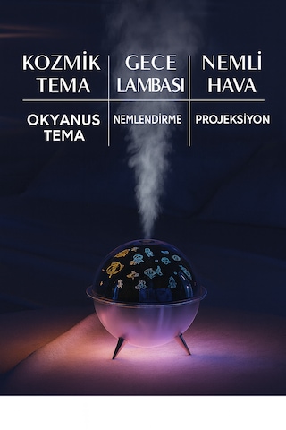 Mini Projeksiyon Lambası Hava Nemlendirici 260 Ml Ultrasonik