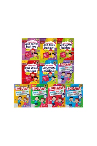 Okul Öncesi Ingilizce ve Kodlama Eğitim Seti 10 Kitap