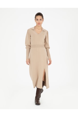 Pierre Cardin Kadın Krem Regular Fit Triko Elbise 50280227-vr071 Beyaz