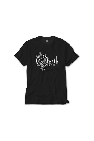 Opeth Logo White Siyah Tişört Siyah